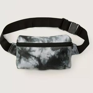 Victoria's Secret Black and Gray Tie-Dye Waist Bag